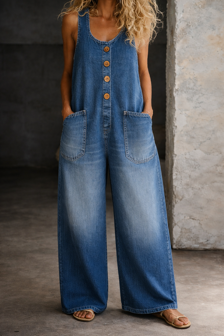 Saylor | Vintage-Latzhose aus gewaschener Baumwolle für Damen