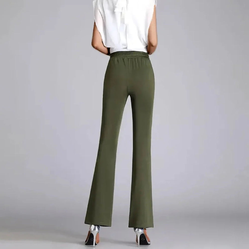 High-Waist Flared Trousers for Women-MODAUTLET