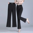 High-Waist Flared Trousers for Women Black