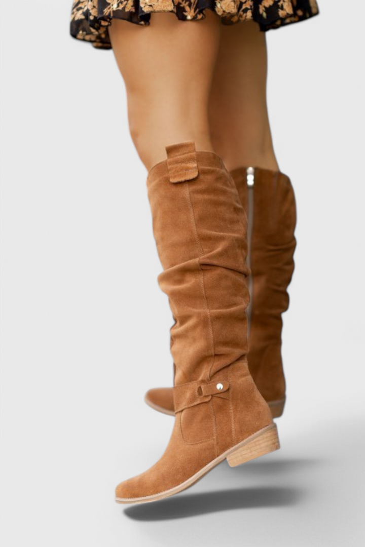 Celine Retro-Inspired High Boots Brown