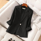Lightweight Linen Blazer for Effortless Style Black