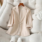 Lightweight Linen Blazer for Effortless Style Cream