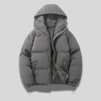 Ultra-Warm Hooded Puffer Jacket Gray
