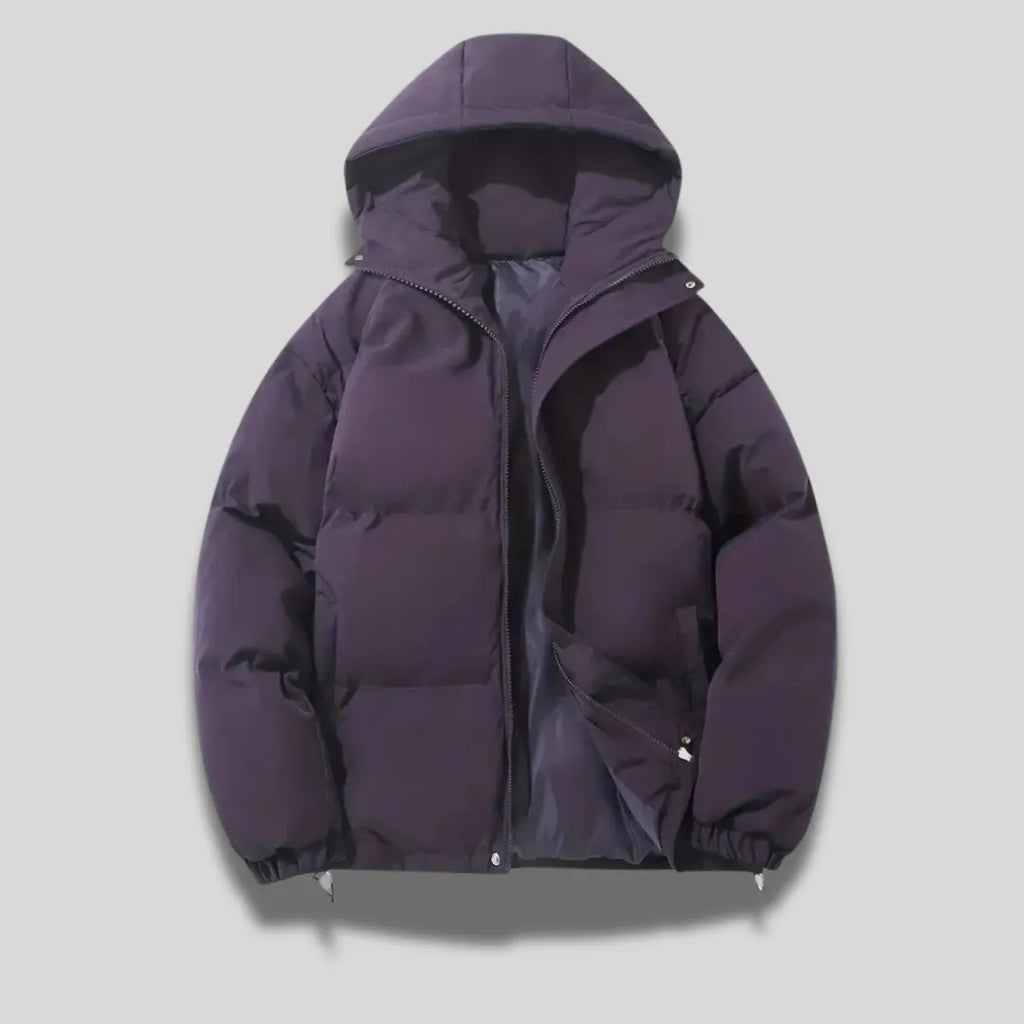Ultra-Warm Hooded Puffer Jacket Purple