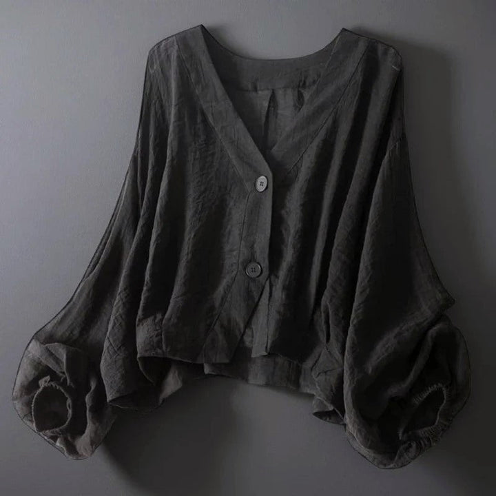 Charlotte Rose | Women's Cropped Blouse with Balloon Sleeves-MODAUTLET
