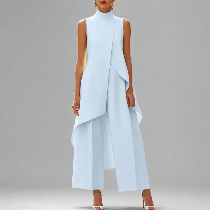Charlotte | Women's Asymmetrical Overlay Two-Piece Outfit-MODAUTLET