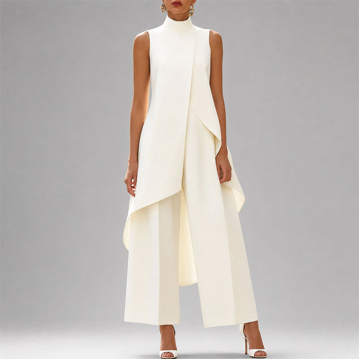Charlotte | Women's Asymmetrical Overlay Two-Piece Outfit-MODAUTLET