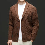 Wool Shawl Cardigan Brown