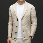 Wool Shawl Cardigan White