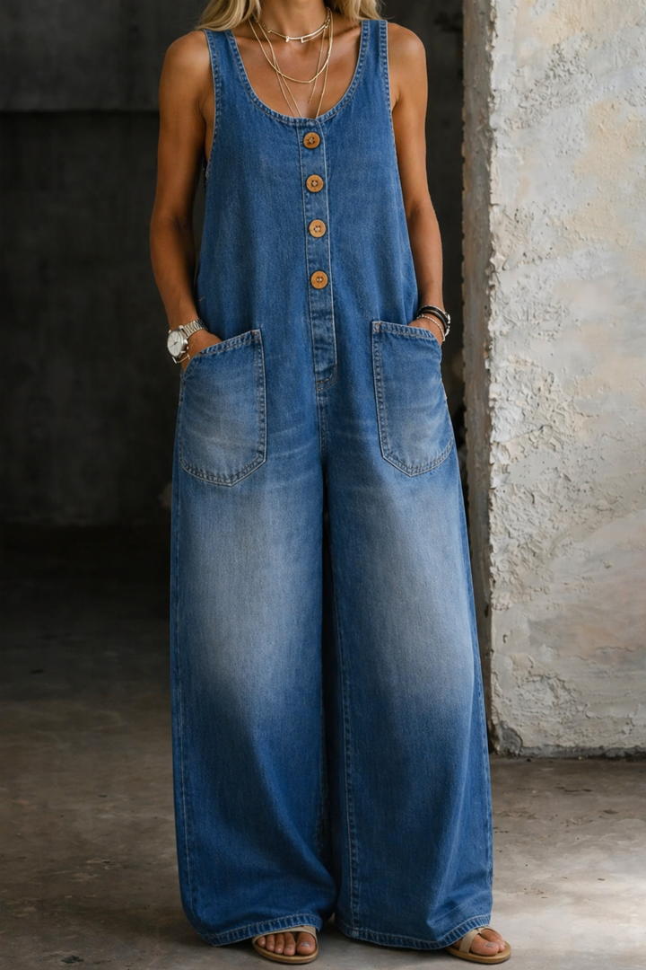 Saylor | Vintage-Latzhose aus gewaschener Baumwolle für Damen