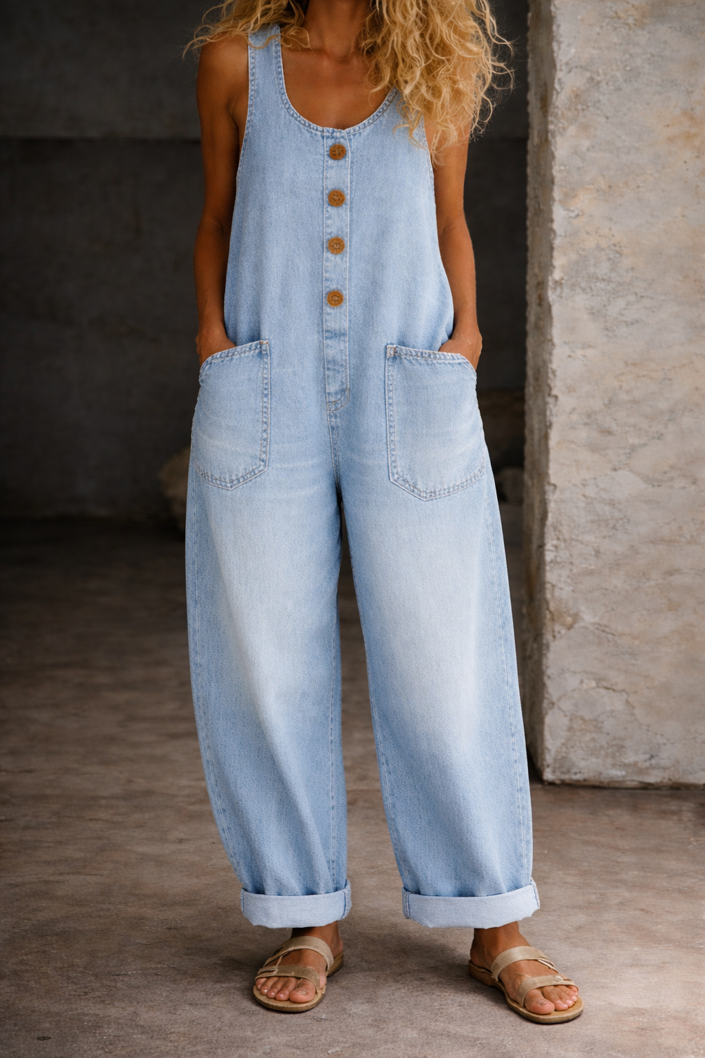 Sadie | Vintagevaskede denimoveralls i bomuld til kvinder