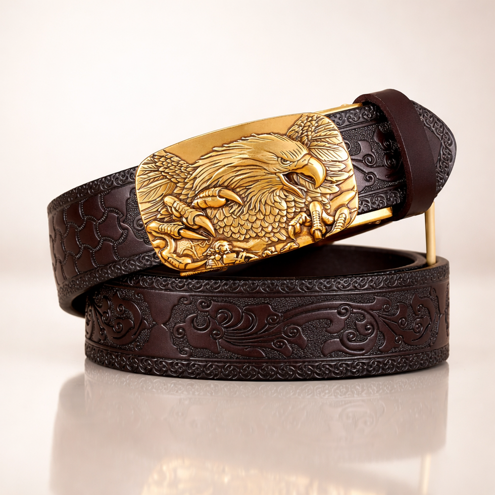 Premium Black Cowhide Leather Belt-MODAUTLET