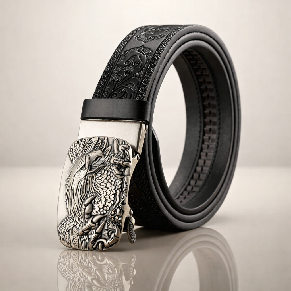Premium Black Cowhide Leather Belt