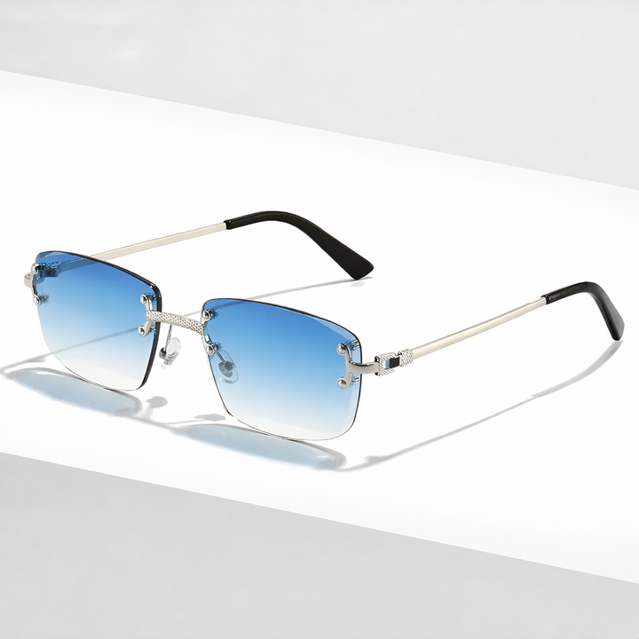 Stylish Rimless Rectangular Sunglasses for Ultimate Sun Protection-MODAUTLET