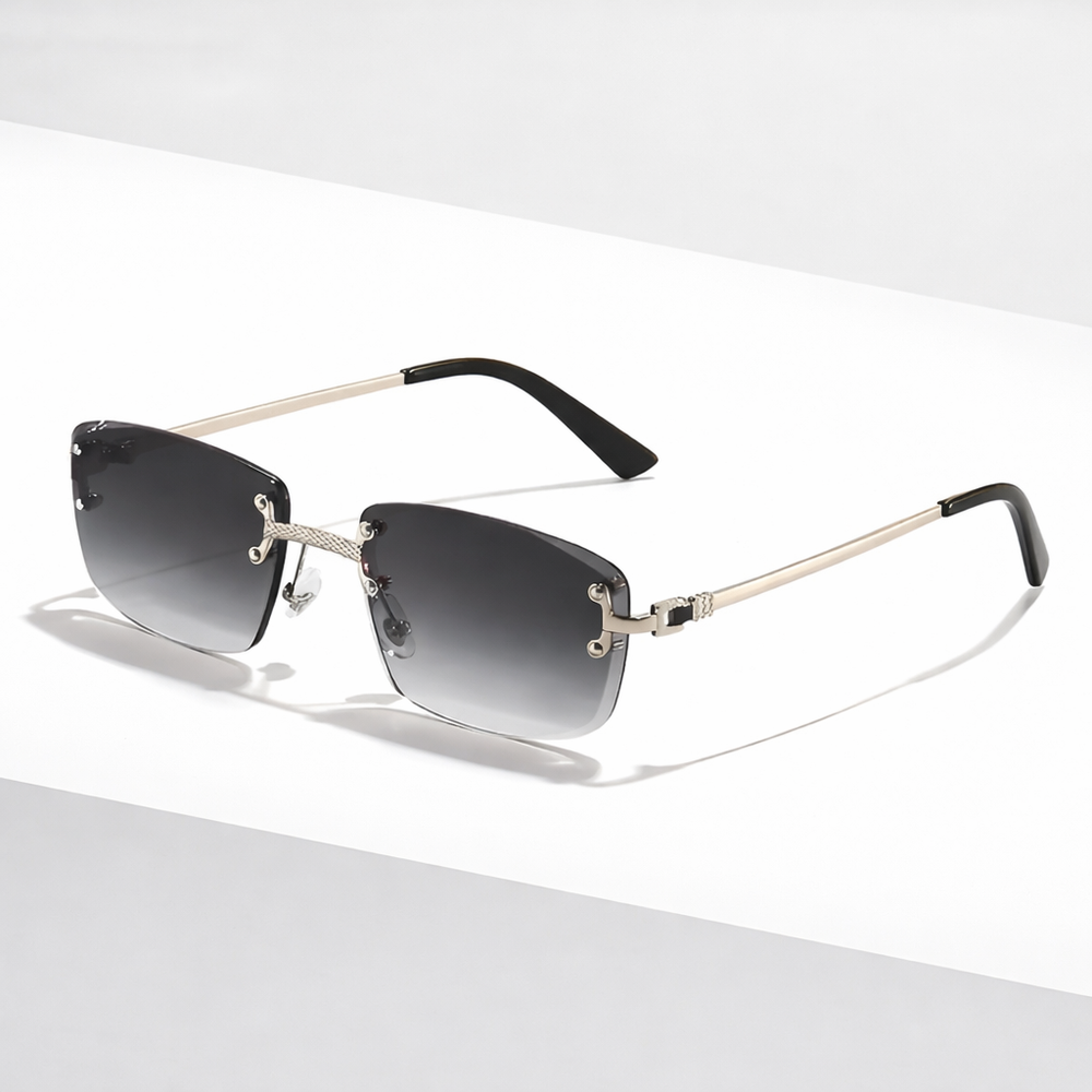 Stylish Rimless Rectangular Sunglasses for Ultimate Sun Protection-MODAUTLET