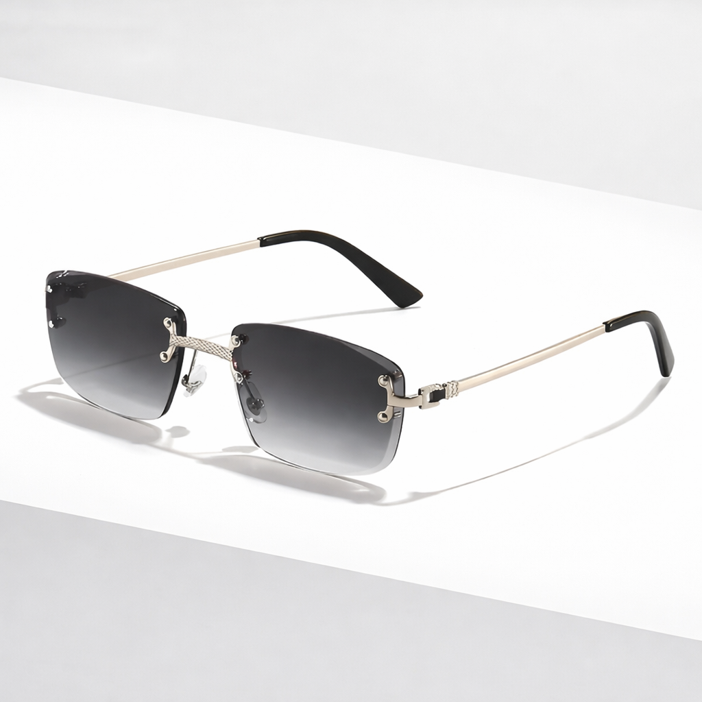 Stylish Rimless Rectangular Sunglasses for Ultimate Sun Protection-MODAUTLET