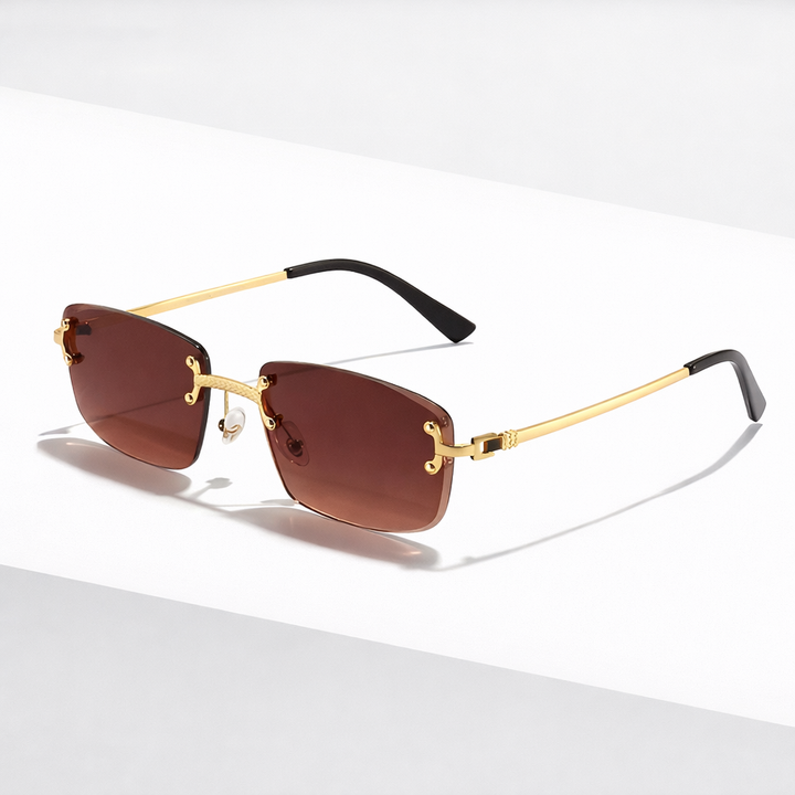 Stylish Rimless Rectangular Sunglasses for Ultimate Sun Protection-MODAUTLET
