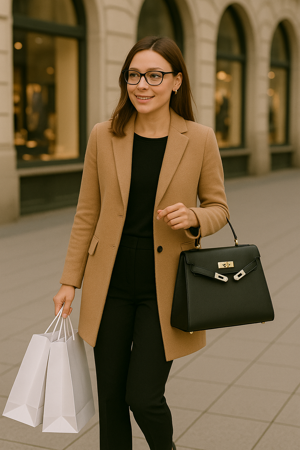 Elegant Compact Leather Handbag-MODAUTLET