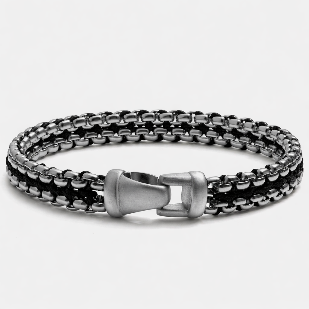 Stylish Onyx Steel Link Bracelet-MODAUTLET