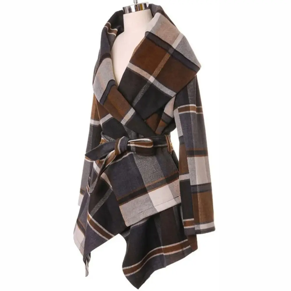 Checkered Belted Coat