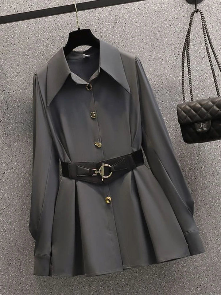 Chic Blazer & Pants Set ONLY Grey coat