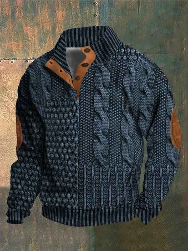 Chic Button-Up Sweater for Everyday Wear Dark Blue