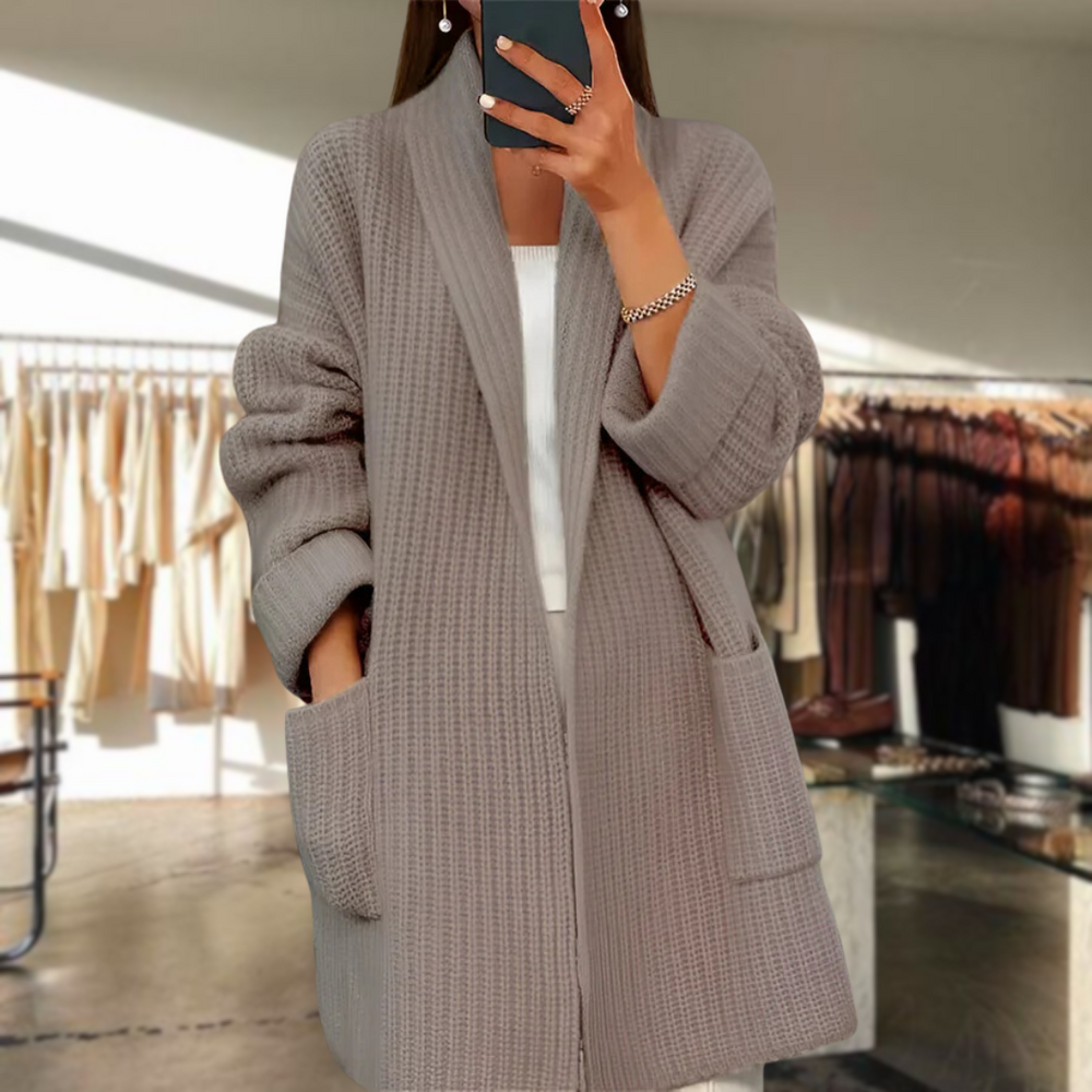 Chic Classy Cardigan for Effortless Style Khaki One Size (Fits All)