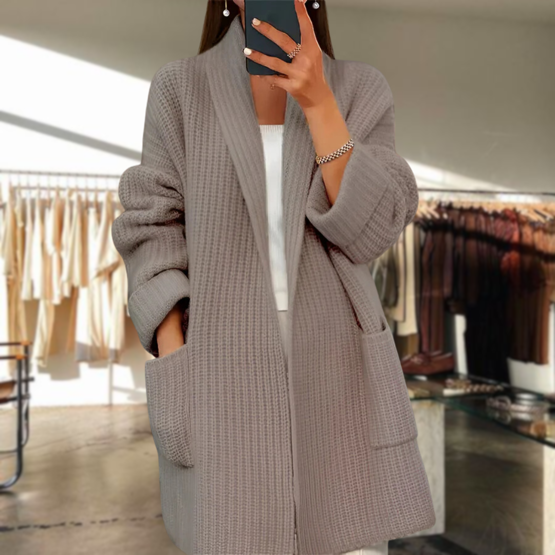 Chic Classy Cardigan for Effortless Style Khaki One Size (Fits All)