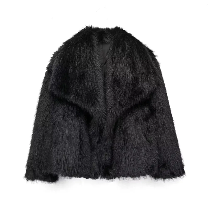 Chic Faux Fur Glam Jacket Black