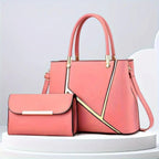 Chic Handbag & Clutch for Women – Elegant Geometric Design & Versatile Style Pink
