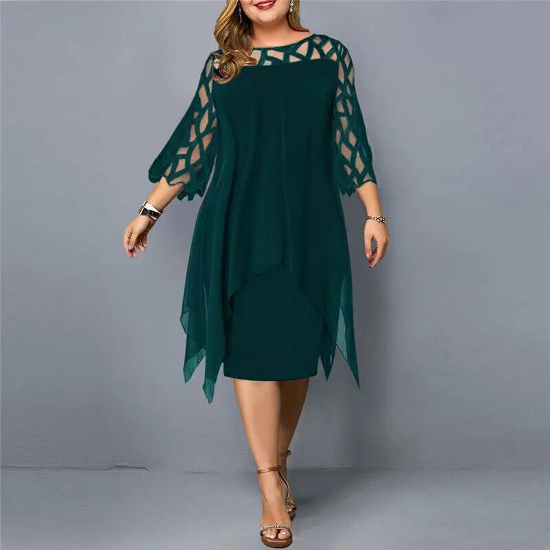 Elegant Versatile Midi Dress for Women Green
