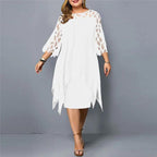 Elegant Versatile Midi Dress for Women White