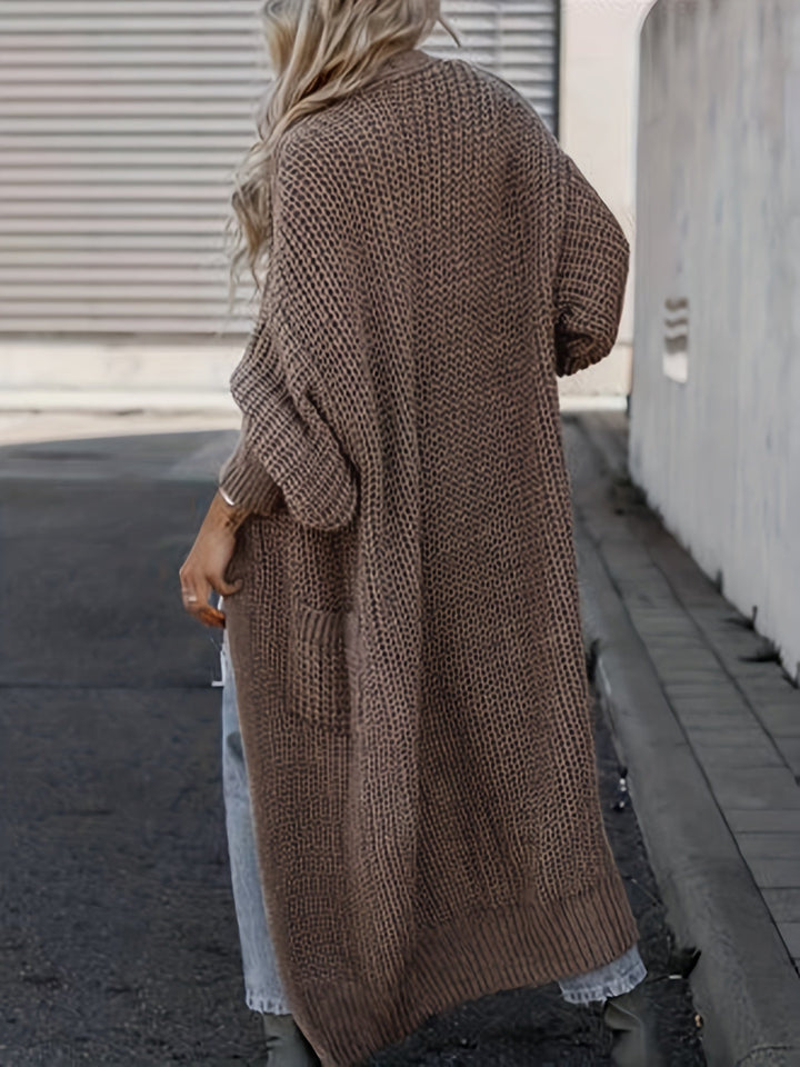 Chic Midi Knit Pocket Cardigan