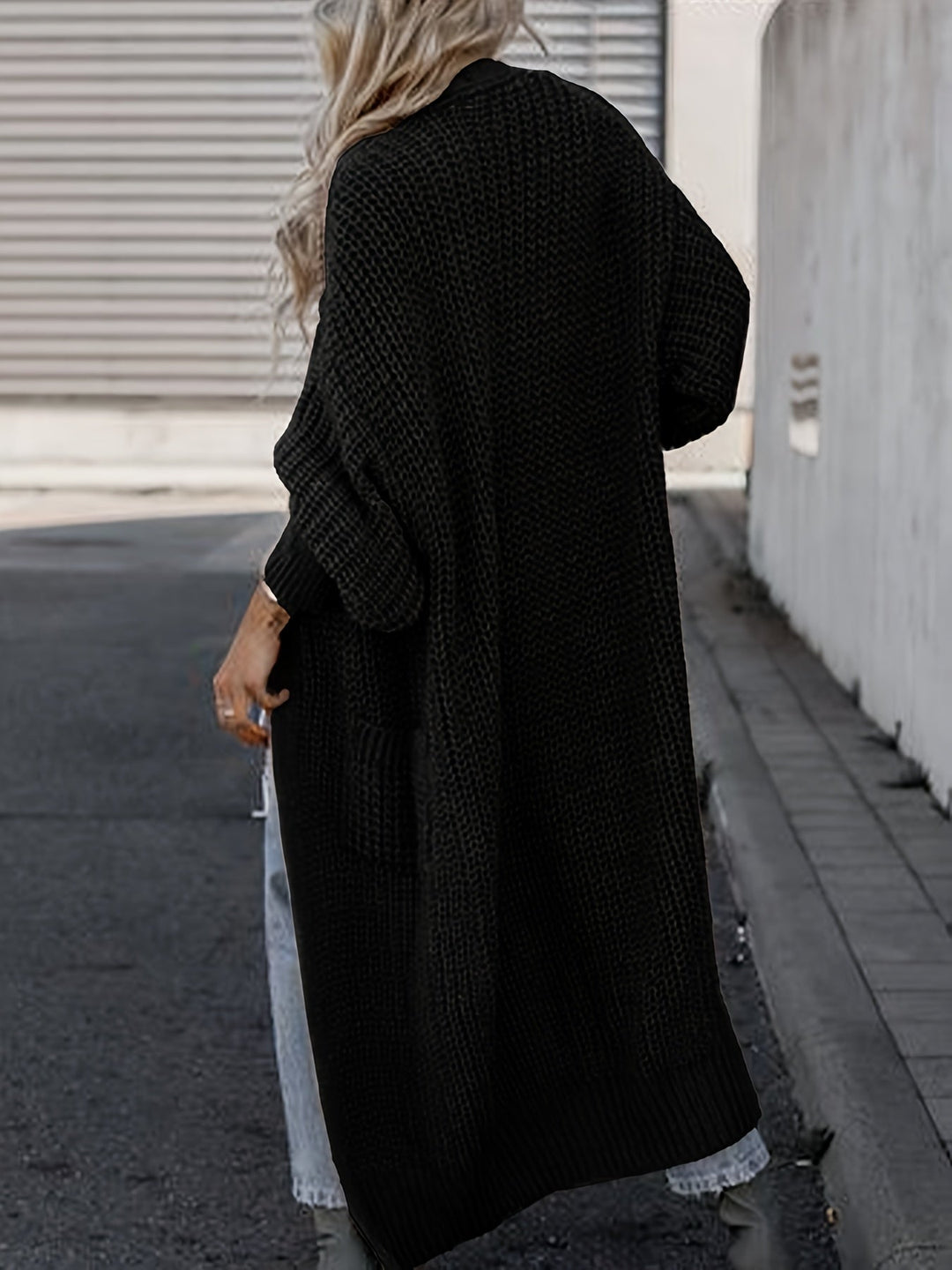 Chic Midi Knit Pocket Cardigan