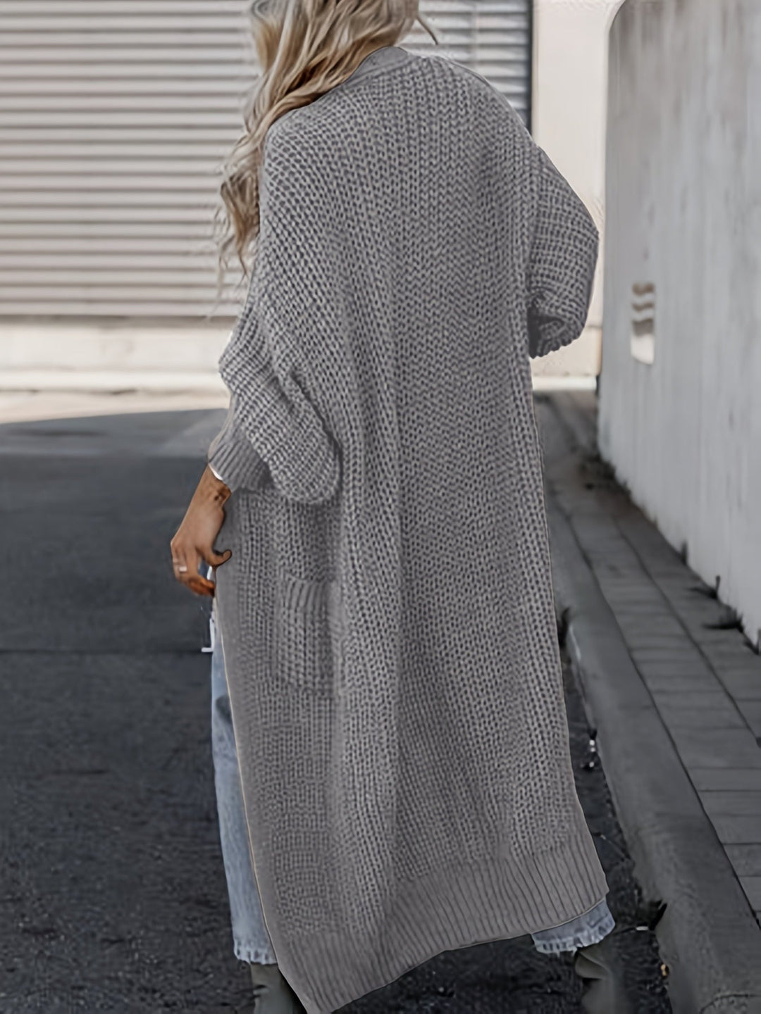 Chic Midi Knit Pocket Cardigan