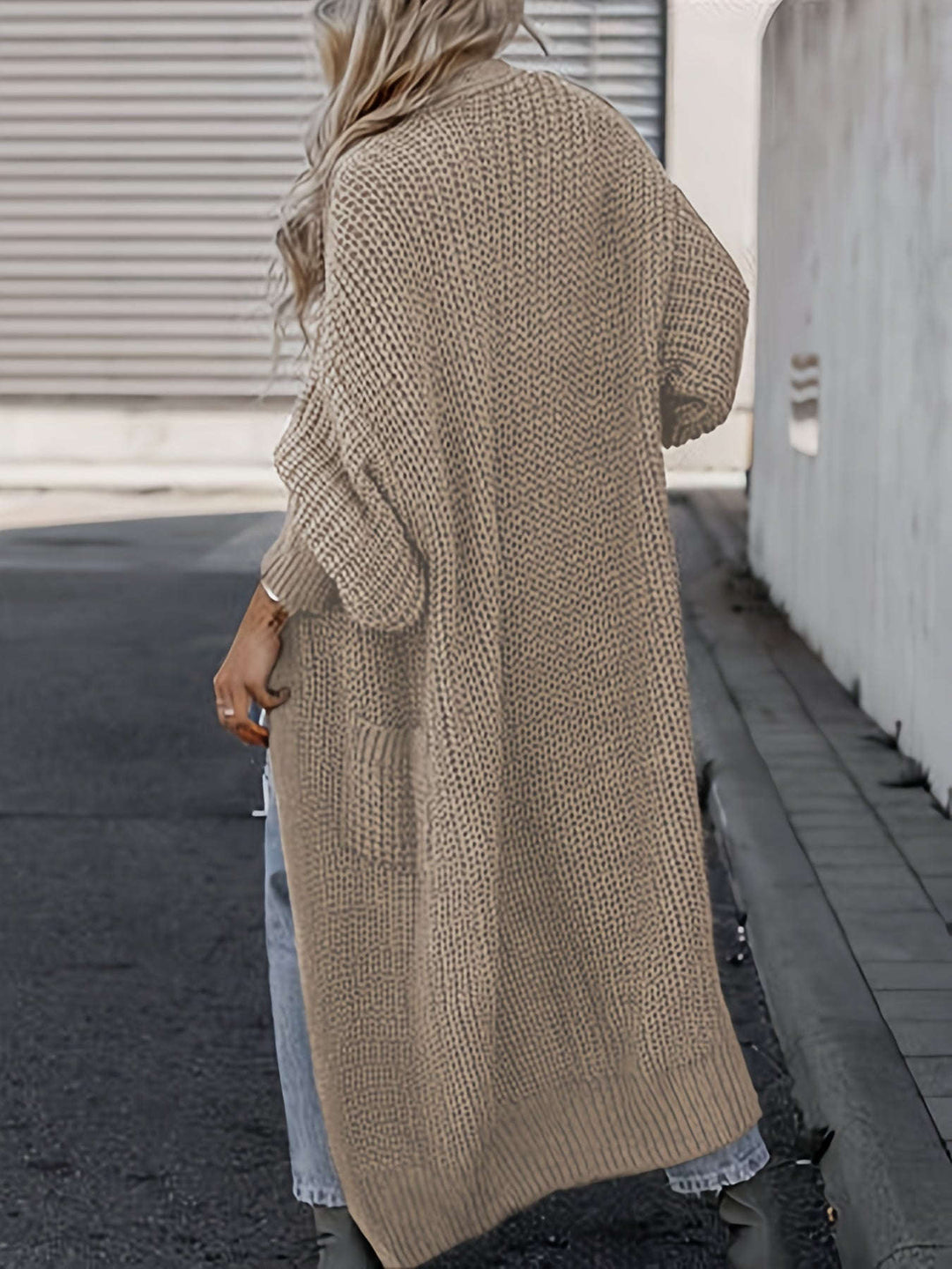 Chic Midi Knit Pocket Cardigan
