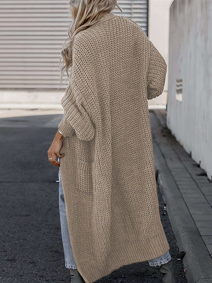 Chic Midi Knit Pocket Cardigan