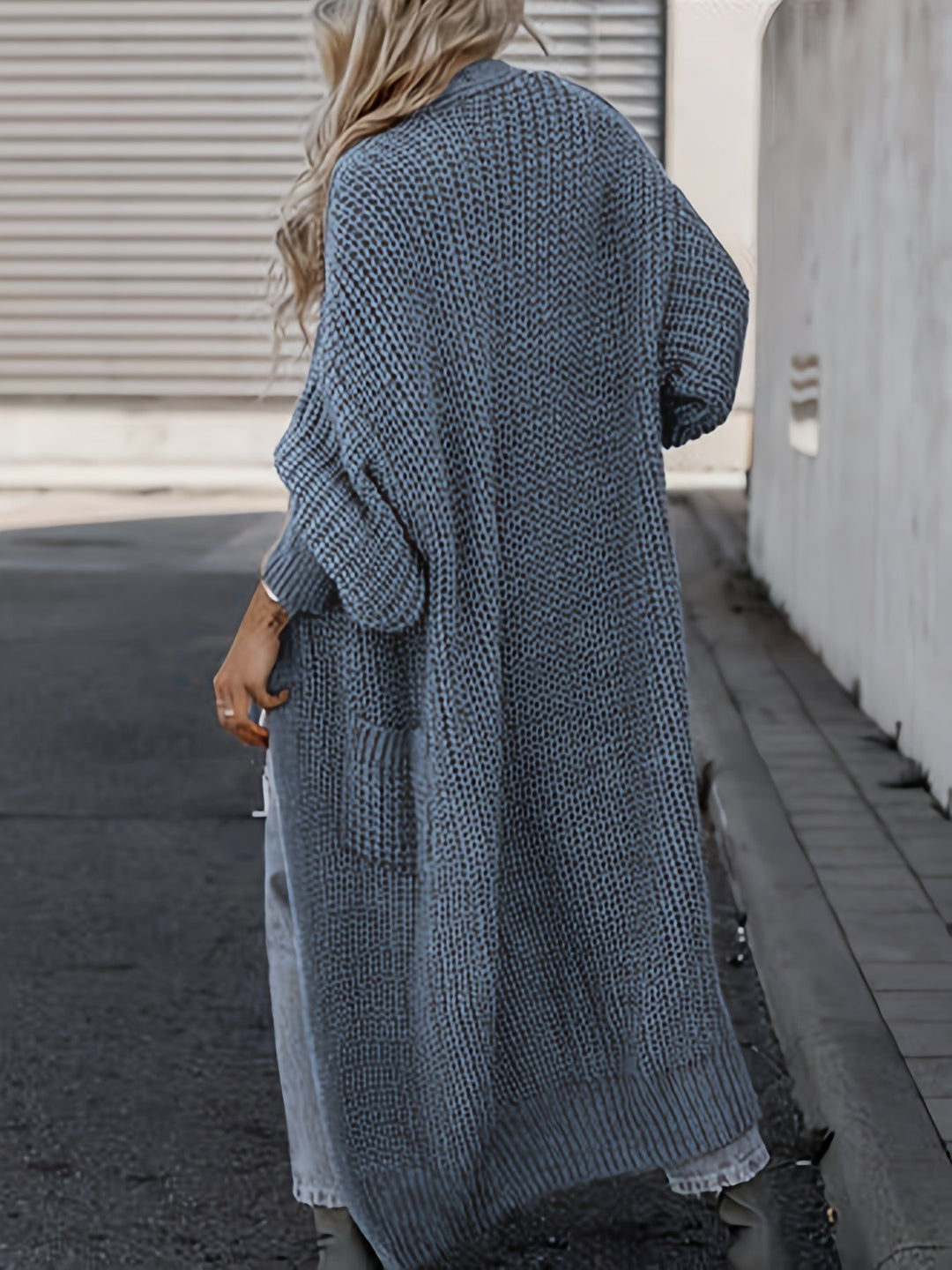 Chic Midi Knit Pocket Cardigan