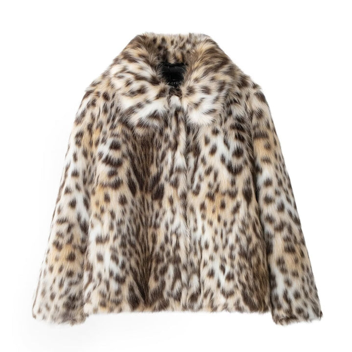 Chic Oversized Faux Fur Jacket Brown