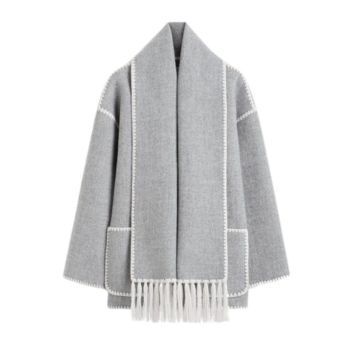 Chic Scarf Jacket Grey