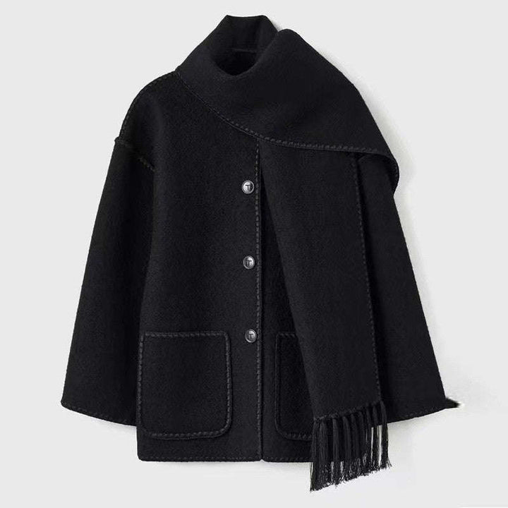 Chic Scarf Jacket Black