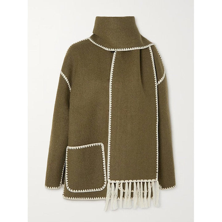 Chic Scarf Jacket Army Green