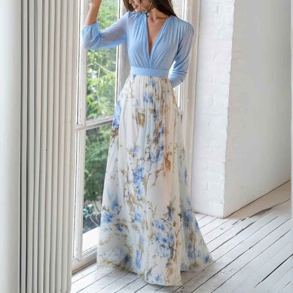 Chloe | Women’s Floral V-Neck Maxi Dress