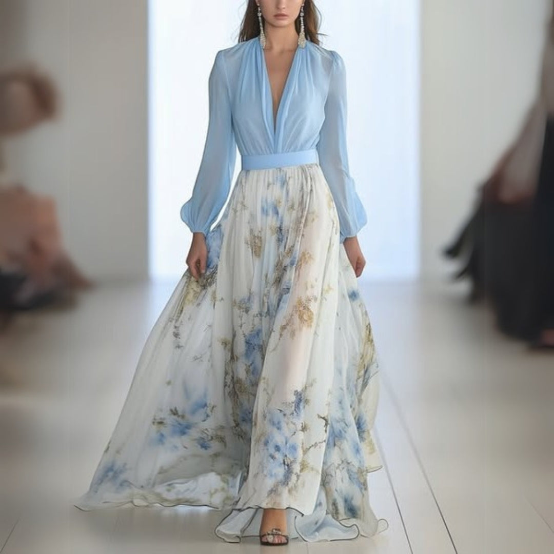 Chloe | Women’s Floral V-Neck Maxi Dress Floral