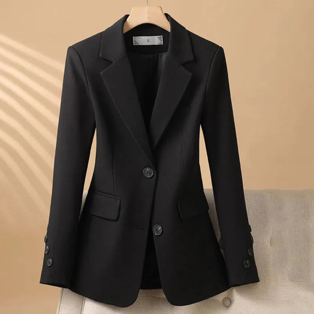 Tailored Button Blazer for a Chic Look Black