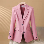 Tailored Button Blazer for a Chic Look Pink