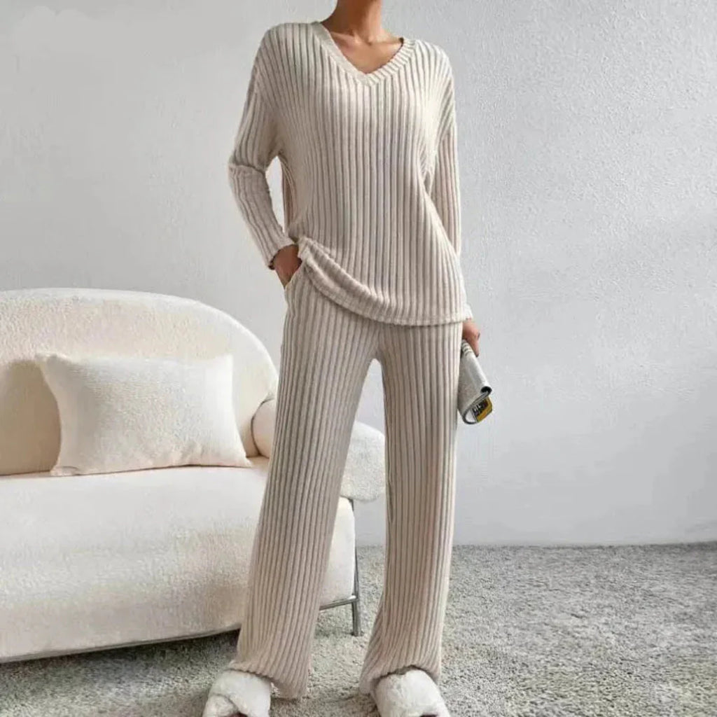Two-Piece Loungewear Set for Ultimate Comfort Beige