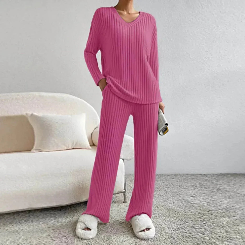 Two-Piece Loungewear Set for Ultimate Comfort Rose Red