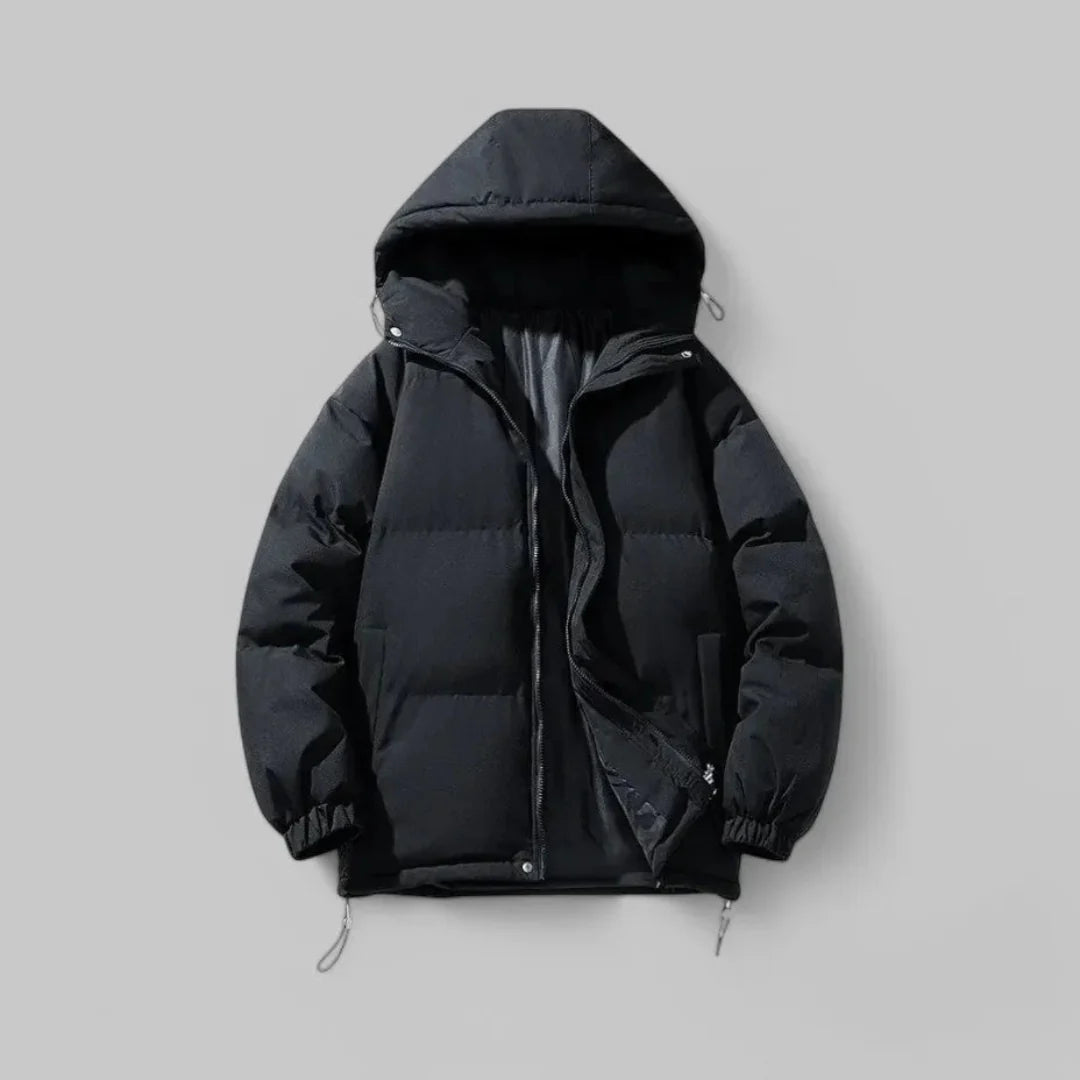 Cozy Warm Hooded Puffer Jacket Black