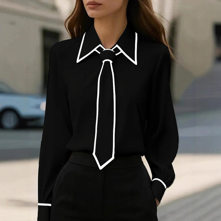 Clara | Women's Elegant Blouse with Contrast Tie-MODAUTLET